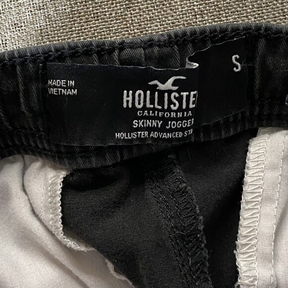 Hollister Skinny Jogger Pants Men's Khaki Black Small Mid Rise Drawstring Casual - Picture 10 of 13